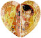 CARMANI - Herz geformt 2ST Glasplatten-Set mit Der Kuss von Gustav Klimt