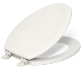 KOHLER 4647-96 Stonewood Toilet Seat Elongated,Wood Toilet Seat, Elongated Toilet Seat for Standard Toilets, Toilet Lid, Biscuit
