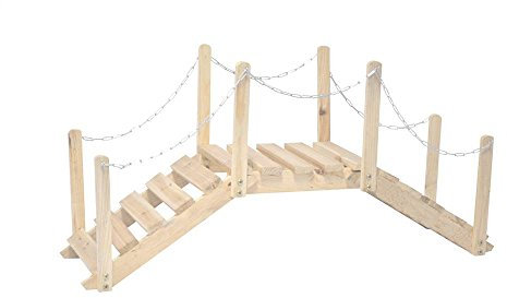 Shine Company Gartenbrücke aus Zedernholz mit Seitenschienen Natur 4963N