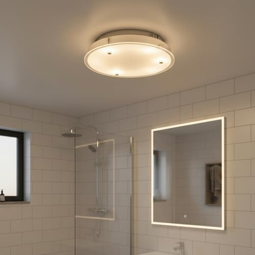 Trango Moderno cielo stellato soffitto soffitto soffitto a LED a 3 stadi dimmerabile 3101 lampada da bagno IP44 lampada da parete IP44 incl. 1x 12 Watt modulo LED 3000K bianco caldo