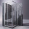 Duschkabine/Duschabtrennung 100x90cm Eckeinstieg Doppel Schiebetür Echtglas