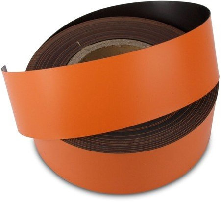 magnets4you Cinta magnética de etiquetado (1 m, 50 mm de ancho), color naranja