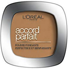 L'Oréal Paris - Poudre Fondante Perfectrice Bienfaisante - Enrichie en Pigments Minéraux & Acide Hyaluronique - Tous les Types de Peaux - Accord Parfait - Teinte : Cannelle (7.D) - 9 g