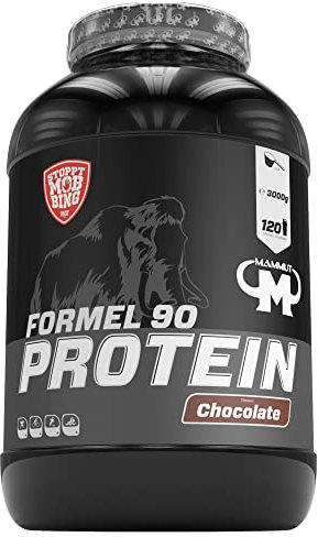 Mammut Nutrition Formel 90 Proteinpulver Schoko – 3kg – 4-Komponenten Whey Protein Pulver mit Sojaproteinisolat, Milchprotein, Eiprotein & Vitamin B6 – 77% Eiweiß