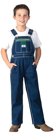 Liberty Youth Denim Bib Overall, Rigid Blue, 8