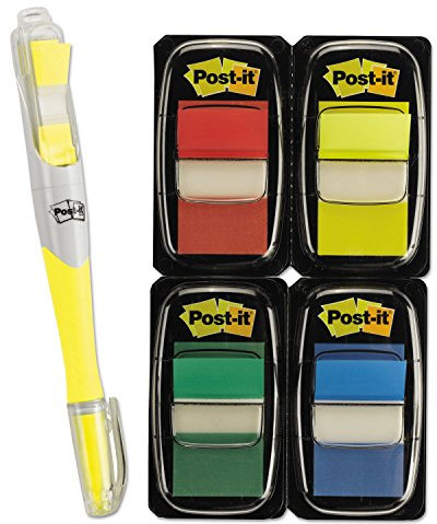 Post-it Flags Page Flag Value Pack, Assorted Colors, 200 1 inch Flags, 50 Highlighter/Pen Flags
