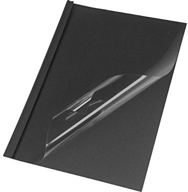 LMG LMG-BMDLM-SW-R6 Premium Thermobindemappe Lederstruktur mit matter Vorderseite, 6 mm, 50 Stück