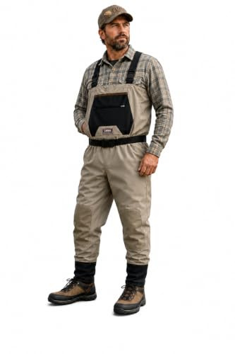 Caddis Wading Systems CA9901W-S Men's Breathable Stockingfoot Waders - Small Tan