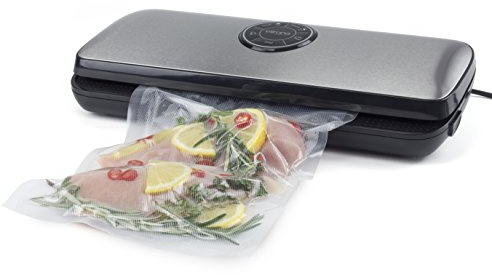 ELLRONA VF50, Vakuumiergerät, Vakuumierer, stabile Schweißnaht 30cm, Folienschweißgerät für trockene oder feuchte Lebensmittel, inkl. 5 Folienbeutel, 1 Folienrolle, Schwarz