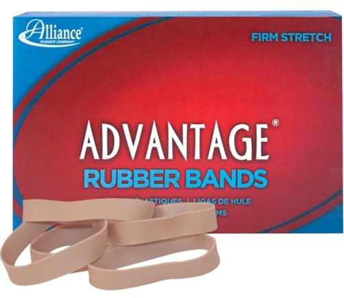 Alliance Rubber 26825 Advantage Rubber Bands Size #82, 1 lb Box Contains Approx. 230 Bands (2 1/2 x 1/2, Natural Crepe) Beige