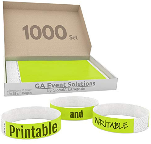 GA Event Solutions Ruban d'accès en Tyvek jaune fluo 1000 Stück jaune