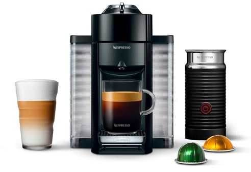 Nespresso Vertuo Coffee and Espresso Maker by De'Longhi, Piano Black with Aeroccino Milk Frother