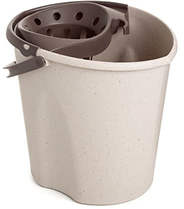 TATAY Secchio per mocio Oval ECOHOME, Polipropilene, Senza BPA, scarico a pressione, con manici. Fatto in Spagna, 100% materiale riciclato, Colore Beige.