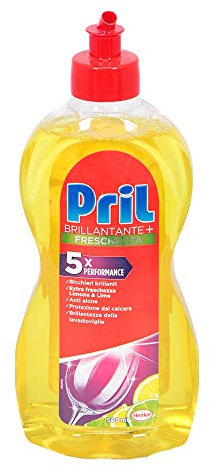 Pril Brillantante+ Brillante per Lavastoviglie, Limone & Lime, 500 ml, 1 pezzo