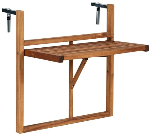 BUTLERS Balkontisch zum Hängen klappbar (50 x 35 cm) -Lodge- Balkonhängetisch aus Holz für 1 Person | Indoor Outdoor Wetterfest Möbel für Balkon, Terrasse