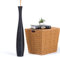 Leewadee Große Deko Bodenvase Für Dekozweige, Hohe Standvase Für Pampasgras, Design Holzvase, 70 cm, Schwarz