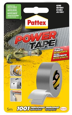 Pattex Power Tape Allzweck-Klebeband, 5 m, Grau