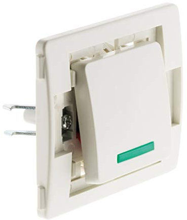 Zenitech - Bouton Poussoir à Voyant 10A - Polycarbonate - Compatibilité Gamme Venus, Installation Vis et Griffes - Bornes Automatiques, Certifié NF et CE - Puissance 2300W/230V - Blanc