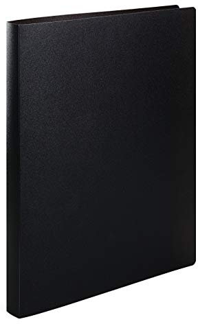 HERMA Ringbuch A4 Schwarz Transluzent, schmal, 2 Ringe, 25 mm breit, Ringordner aus Kunststoff mit Niederhalter für Kinder, Jungen und Mädchen