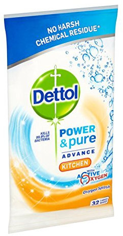 Dettol Power and Pure Kitchen Cleaning Wipes (Pack of 32)