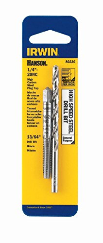 Irwin Tools IRWIN Drill And Tap Set, 1/4-Inch - 20 NC Tap and 13/64-Inch Drill Bit (80230)