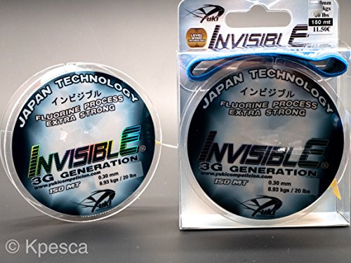 NYLON YUKI INVISIBLE TRANSPARENT 0.22MM 5,65 kg 300 MT