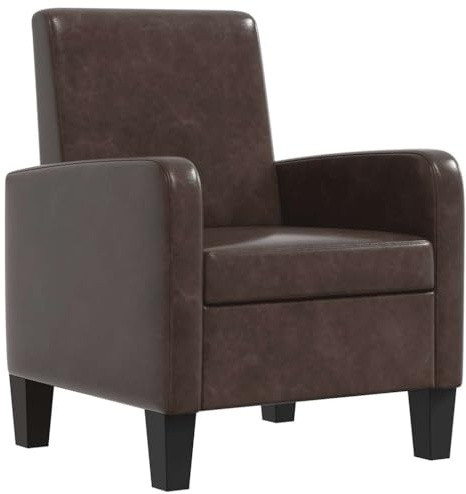 vidaXL Poltrona in Pelle Artificiale Marrone Moderna Relax Seggiola Divanetto