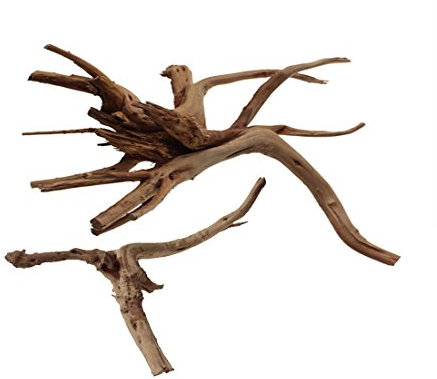 emours Aquarium Driftwood Tropical Fish Plant Habitat Decor Varies Size, Small & Large,2 pcs Pack by Pet