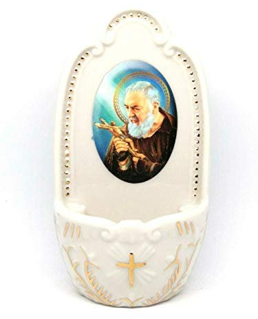 Padre Porzellan St. Pio kleine Weihwasserkessel 12.70 cm florentine collection katholische Geschenk