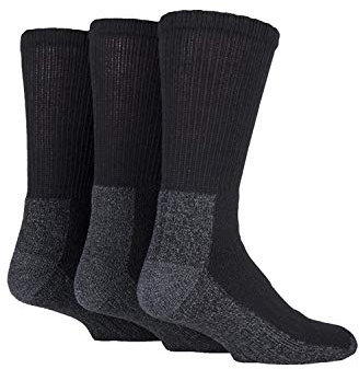 Work Force - Mens 3 Pack Heavy Duty Work Socks (6-11 UK, Black WFH0090)