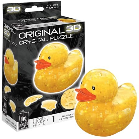 BePuzzled | Duck, Original 3D Crystal Puzzle, Engaging and Entertaining Unique Puzzle, Quack Your Way to Fun!