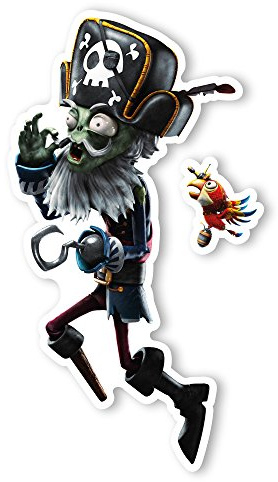 Plants vs. Zombies Garden Warfare 2 Wall Decal: Captain Deadbeard + Parrot Pal (6.75 in x 12 in)