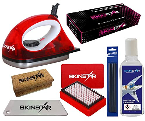SkinStar Skiwax Set Skiwachs Starter Set mit Belagsausbesserung 7- teilig
