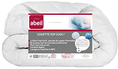 Abeil - Couette Légère Anti-Transpiration - Enveloppe Microfibre Douce, Garnissage 100% Polyester 200g/m² - Lavable en Machine- Certifiée Oeko-Tex - 200 x 200 cm