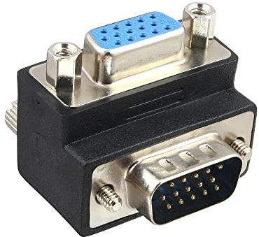 InLine 21699 Adattatore Mini-Gender-Changer, Sub-D 15Poli HD, SVGA Femmina a Sub-D 15Poli HD, SVGA Maschio, Angolato a 90 Gradi, Nero