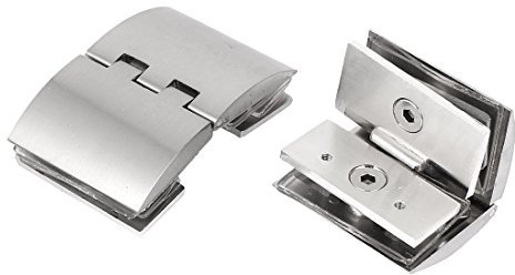 Sourcingmap Frameless Shower Door Hinge 8mm Thick Glass to Glass Clips Clamps 2pcs