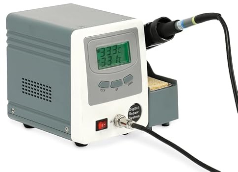 DAYTOOLS Lötstation LS-981, 60 W | Großes LC-Display und schnelle Aufheizzeit | Stufenlose Temperaturregelung | Sleep-Modus nach 15 min. Inaktivität | Temperatur einstellbar von 160°C bis 480°C