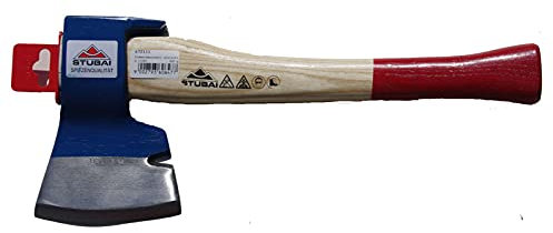 STUBAI Zimmermannsbeil 900 g einreifig Links | geschmiedetes Profi-Beil mit Nagelzieher | Eschenstiel 380 mm – Ideal für linkshändige Zimmerer & Holzbauer.