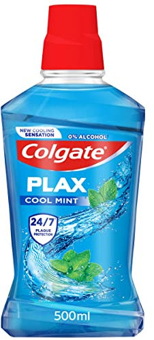 Colgate Plax Cool Mint Mouthwash 500ml | fresh breath mouthwash | instant long-lasting freshness | no burn experience | 24/7 plaque protection when used twice daily | clinically tested by dentists