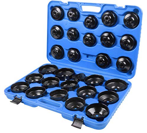 LLCTOOLS - Auto Ölfilterschlüssel-Set – Profi-Werkzeug zum Lösen und Entfernen von Ölfilterpatronen - 31-teiliges Set inklusive Aufbewahrungskoffer für Kfz-Werkstätten und Heimgebrauch