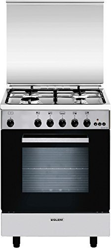 Glem GA650CMIX four et cuisinière Acier inoxydable Cuisinière à gaz B - Fours et cuisinières (Cuisinière, Acier inoxydable, Rotatif, Devant, Cuisinière à gaz, Butane/Propane)
