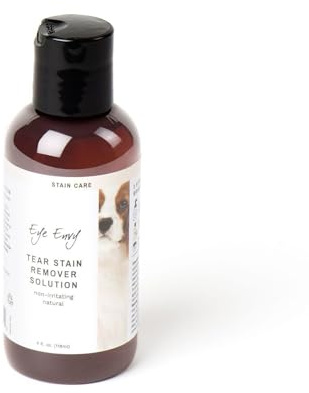 Eye Envy Tear Stain Remover Solution for Dogs,100% Natural,Safe,Recommended by Breeders,Vet,Professional Handlers,Groomers|Contains colloidal Silver|Remove Stains from White,Light Fur,Skin Folds(4oz)