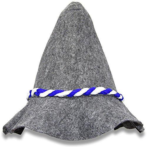 Seppelhüte, Bayrische Filzhüte, Bierhüte, blau-weiß, 10 Stück