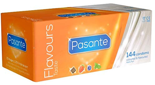 Pasante Taste, bunte Kondome mit Geschmack, 1 x 144 Stück