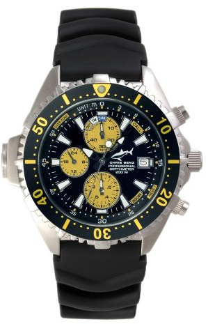 Chris Benz Depthmeter Chronograph 200m Yellowblack KB Chronographe pour Hommes Profondimètre