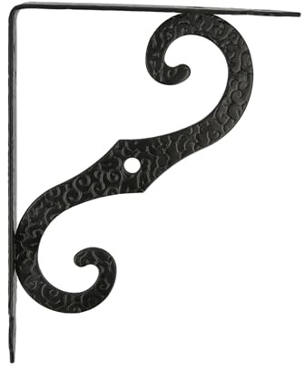 Amig - Palomilla para estanterías de Pared - Escuadra metálica para baldas - Ángulo para estantes - Soporte estantería - Acero - Color Negro - Medida: 250x190 mm - Peso máx. Recomendado: 100 Kg