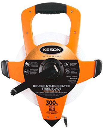 Long Tape Measure, 3/8 in x 300 ft, Orange