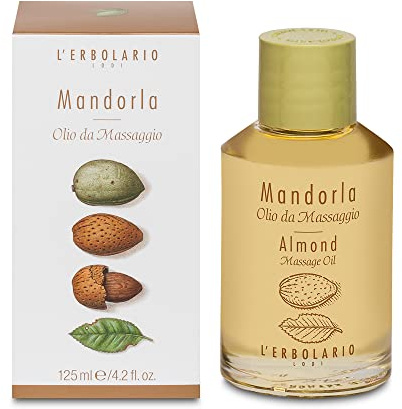 L'Erbolario Almond Massage Oil – Emollient and Softening Body Oil with Cold-Pressed Almond – Skin Nourishment for Delicate and Sensitive Skin - 4.2 oz