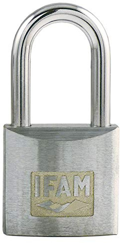 IFAM Candado Serie Z, Modelo Z25AL, Arco Largo, 25mm, Acero Cromado, Seguridad y Resistencia a la Intemperie, Uso en puertas exteriores, garajes, cobertizos, portales, armarios, Aleación de Zinc