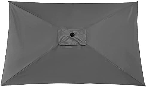 DUDNJC Auvent rectangulaire à 6 baleines de rechange résistante à la décoloration pour parasol de terrasse, marché, extérieur, pelouse, piscine (auvent gris foncé)